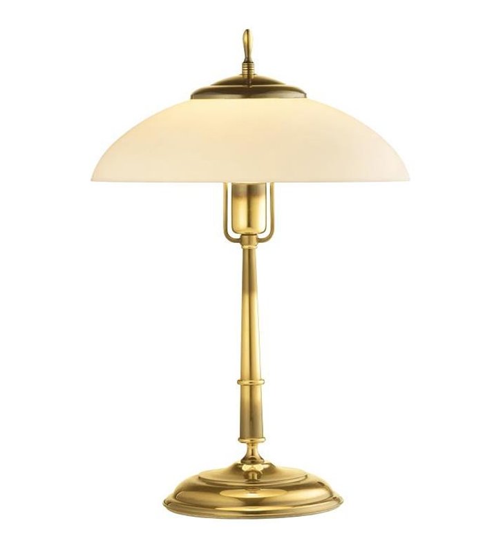 Stylowa lampa stołowa na komodę stolik nocny do salonu sypialni Onyx Opal złota klosz ecru - DOSTĘPNA OD RĘKI