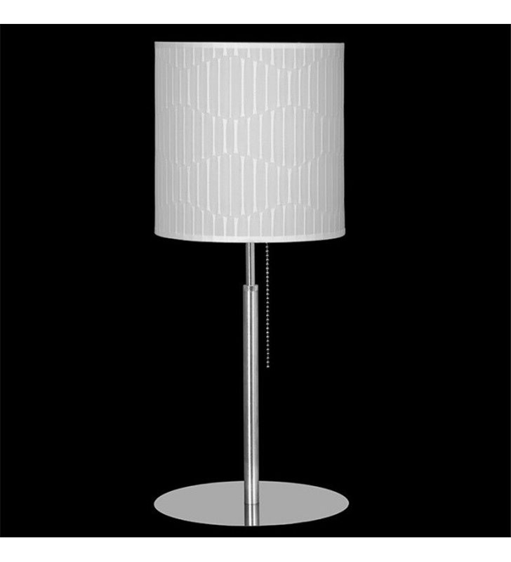 Lampa stołowa Onde (K) kremowy abażur do salonu sypialni z włącznikiem sznureczkowym - OD RĘKI