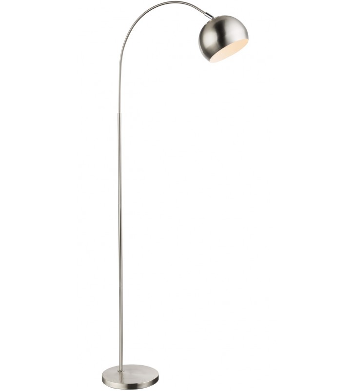 Lampa stojąca Benno nowoczesna satyna klosz metalowy kula do salonu sypialni